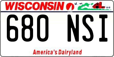 WI license plate 680NSI