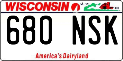 WI license plate 680NSK