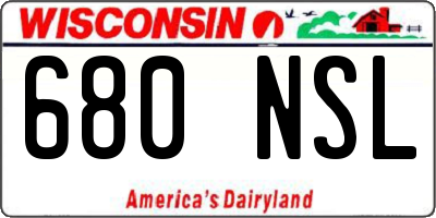 WI license plate 680NSL