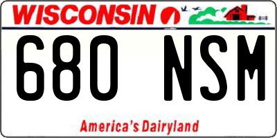 WI license plate 680NSM