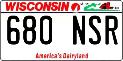 WI license plate 680NSR