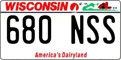 WI license plate 680NSS