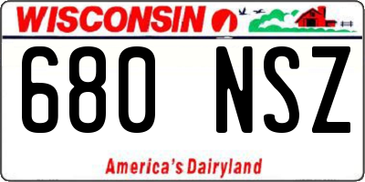 WI license plate 680NSZ