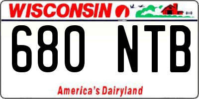 WI license plate 680NTB