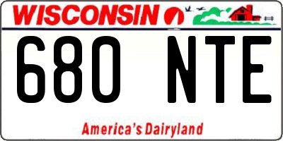 WI license plate 680NTE