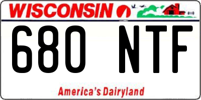 WI license plate 680NTF