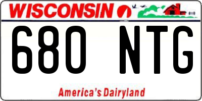 WI license plate 680NTG