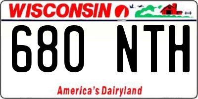 WI license plate 680NTH