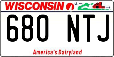 WI license plate 680NTJ