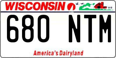 WI license plate 680NTM