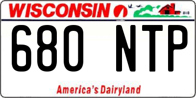 WI license plate 680NTP