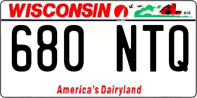 WI license plate 680NTQ