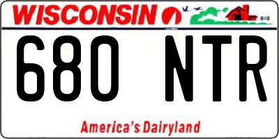 WI license plate 680NTR