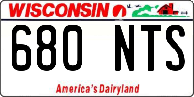 WI license plate 680NTS