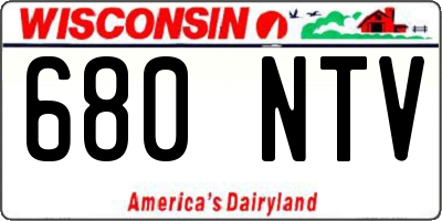 WI license plate 680NTV