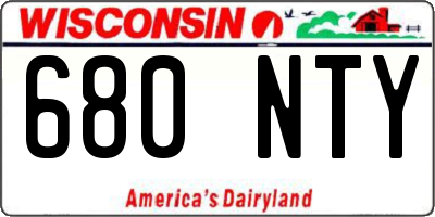 WI license plate 680NTY