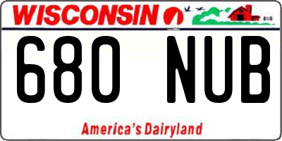 WI license plate 680NUB