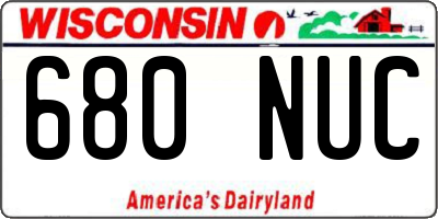 WI license plate 680NUC
