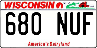 WI license plate 680NUF