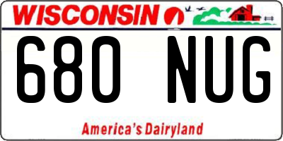 WI license plate 680NUG