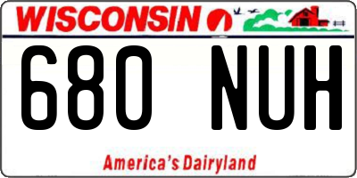 WI license plate 680NUH