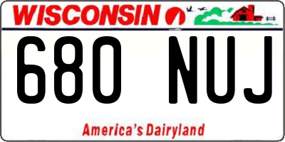 WI license plate 680NUJ