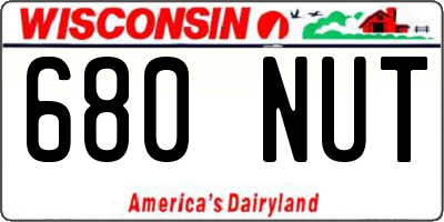 WI license plate 680NUT