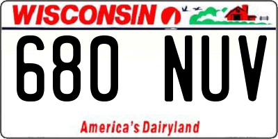 WI license plate 680NUV