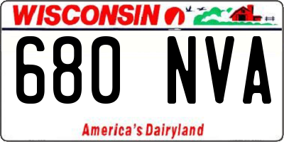 WI license plate 680NVA