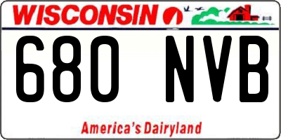 WI license plate 680NVB