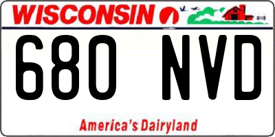 WI license plate 680NVD