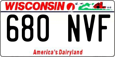 WI license plate 680NVF