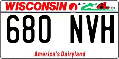 WI license plate 680NVH