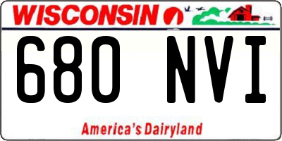 WI license plate 680NVI