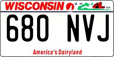 WI license plate 680NVJ
