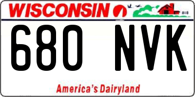 WI license plate 680NVK