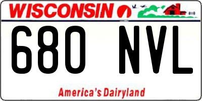 WI license plate 680NVL