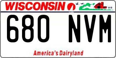 WI license plate 680NVM