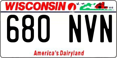 WI license plate 680NVN