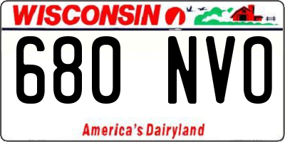 WI license plate 680NVO