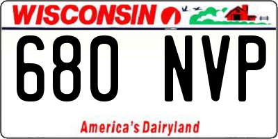 WI license plate 680NVP