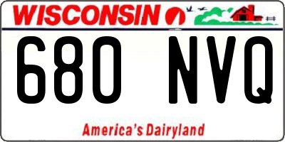 WI license plate 680NVQ