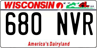 WI license plate 680NVR