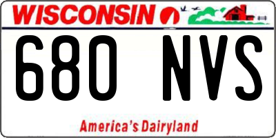WI license plate 680NVS