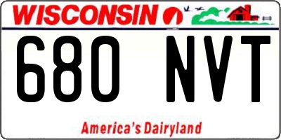 WI license plate 680NVT