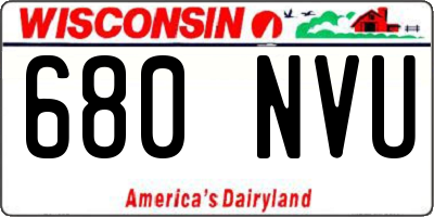 WI license plate 680NVU