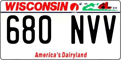WI license plate 680NVV