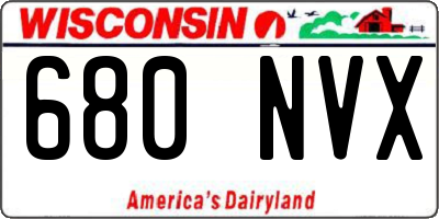 WI license plate 680NVX
