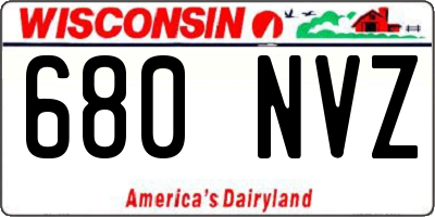 WI license plate 680NVZ