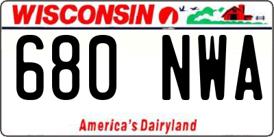 WI license plate 680NWA
